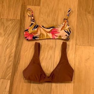 Bundle of 2 Bralette Bikini Tops Small Copper